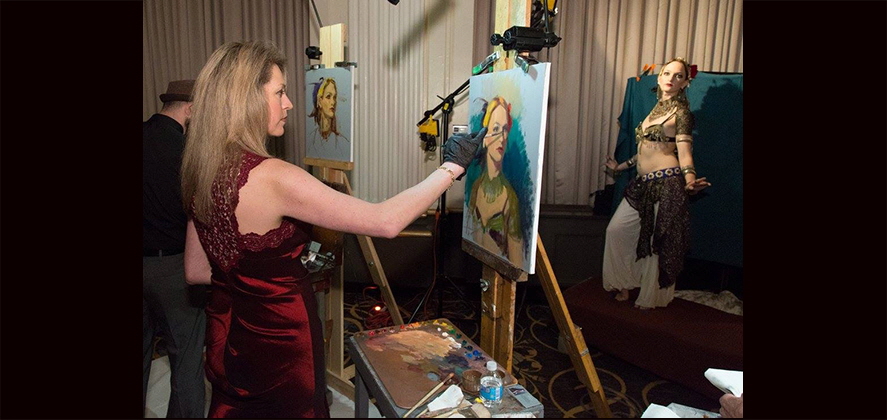 Portrait Painting Demonstration at Studio Incamminati Gala at the Ben, Philadelphia