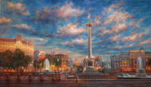 Trafalgar Square at night. 2007