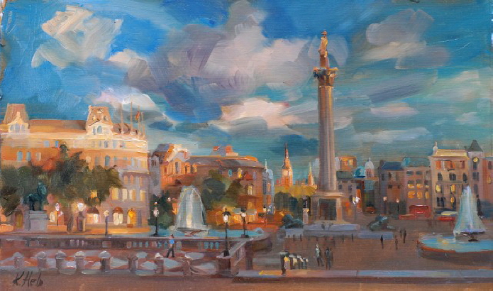 Sunset at Trafalgar Square. 2007